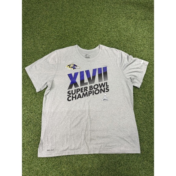 Nike Other - Baltimore Ravens‎ Nike Dri-Fit Men's Shirt XL Gray Super Bowl XLVII Champions